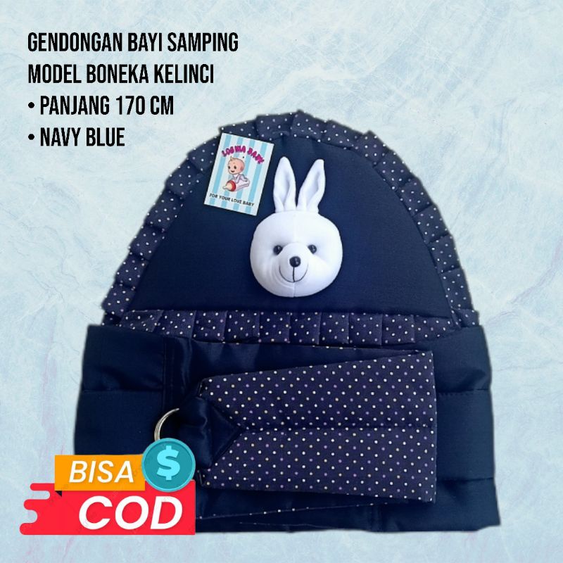 Gendongan bayi samping topi renda / Model Boneka kelinci