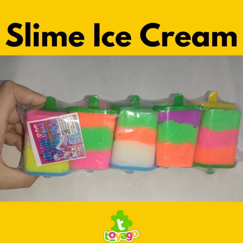 Slem rainbow Ice Cream/Slime Bentuk Ice Cream Isi 10 Pcs Grosir Murah