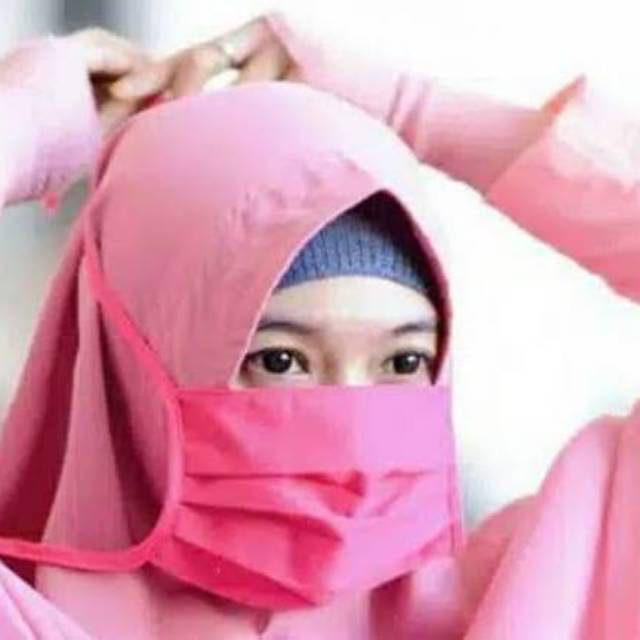 MASKER KAIN MODEL HIJAB EKONOMIS MASKER ANTI DEBU VIRUS MASKER KAIN BISA CUCI  MASKER MULUT HIDUNG