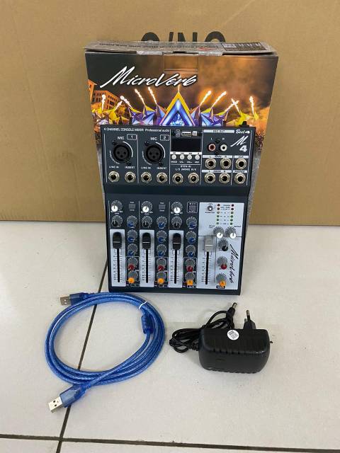 Mixer 4 Channel Microverb Best-4 Support pc usb Bluetooth Baru