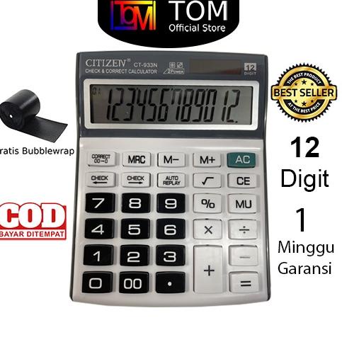 

[KODE PRODUK YLJTP7147] Kalkulator CT-933N 12 Digit - Calculator Check Dual 2 Power