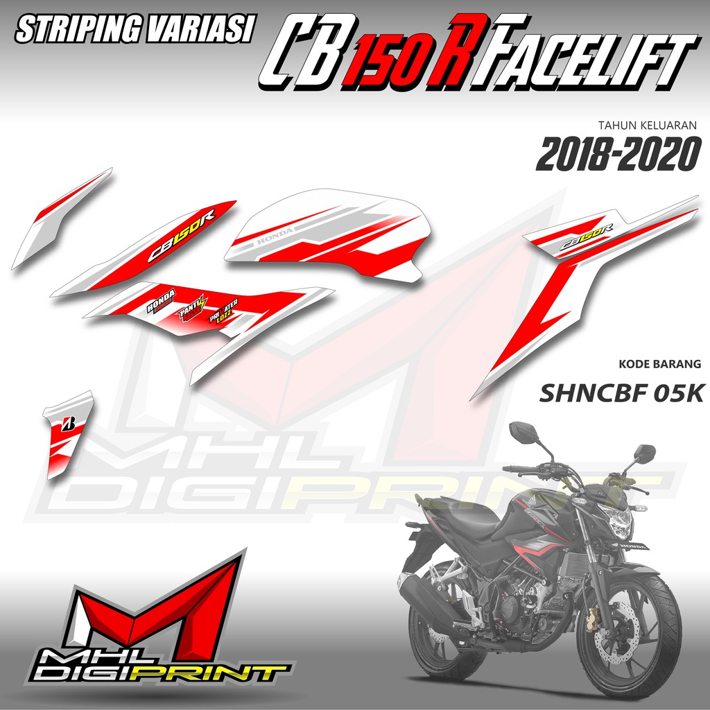 STRIPING VARIASI NEW CB 150R FACELIFT - STIKER NEW CB 150R - SHNCBF 05