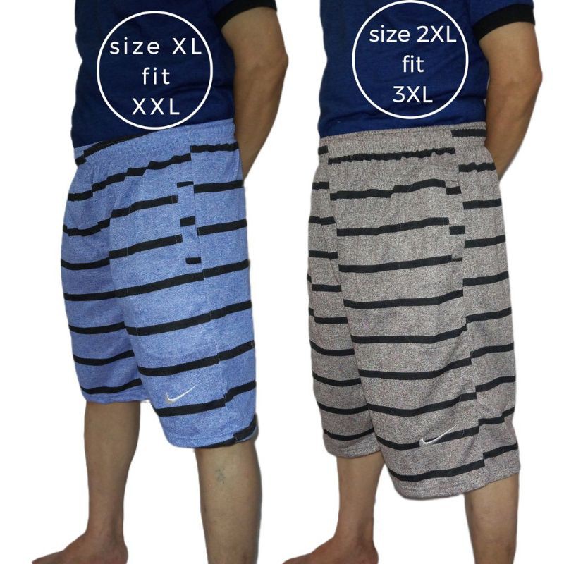 Celana Pendek Pria / Wanita Garis Belang Kolor Tuton Bebyterry / Celana Kaos tery Tuton Belang Jumbo