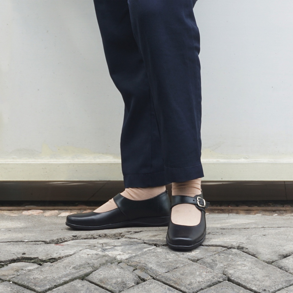 Sepatu Pantofel Wanita Model Paskibra Untuk Sepatu Sekolah dan Sepatu Perawat Flat Tanpa Hak