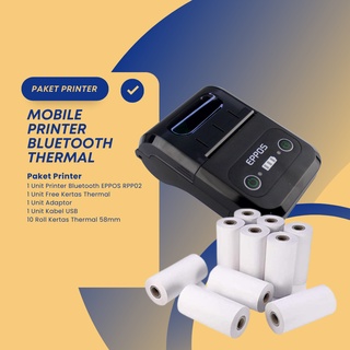 Paket Printer Bluetooth Thermal EPPOS EPX588 dapat 10 Roll Kertas