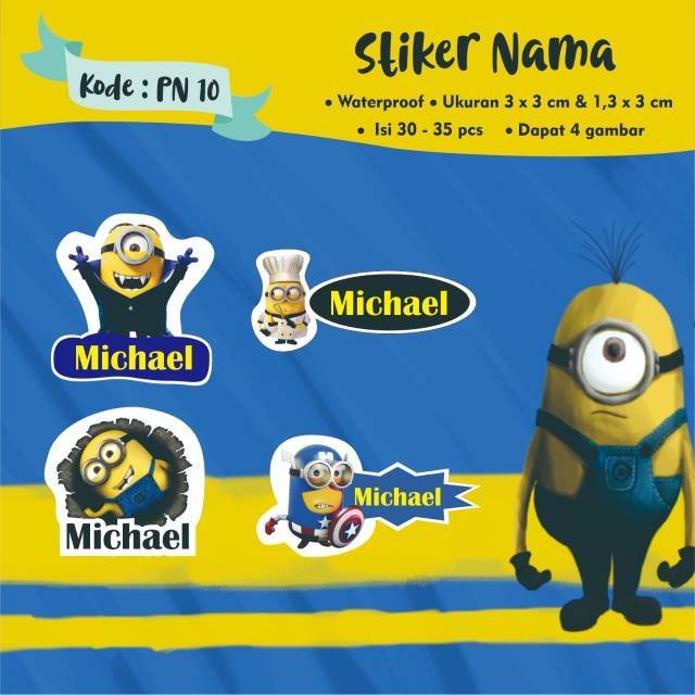 

[30-35 pcs] STIKER NAMA VINYL CUTTING / ANTI AIR / WATERPROOF / CUSTOM