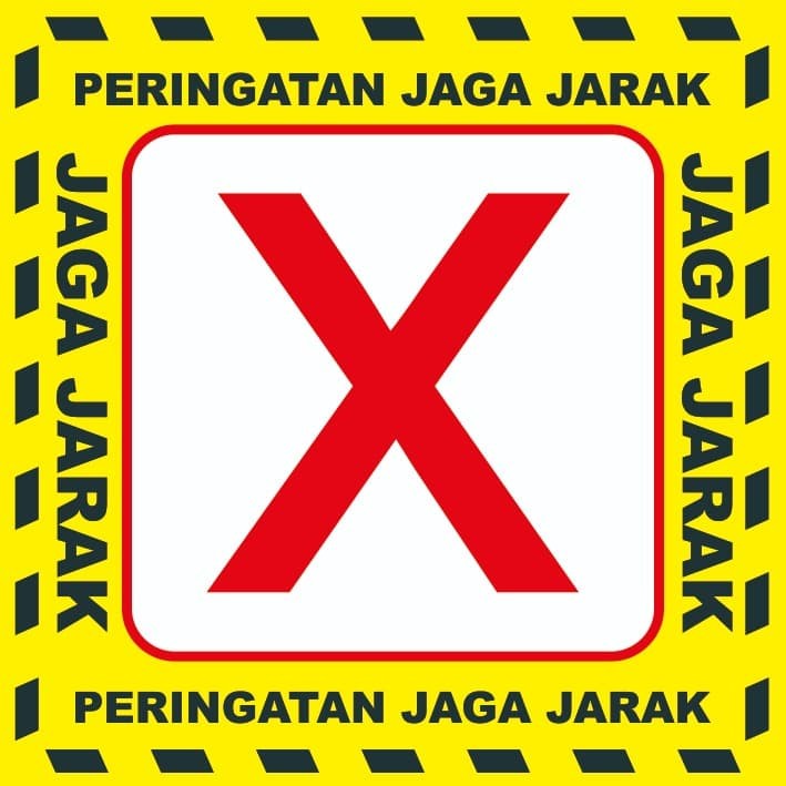 

Stiker Lantai Tanda Silang MURAH Ukuran 31x31cm