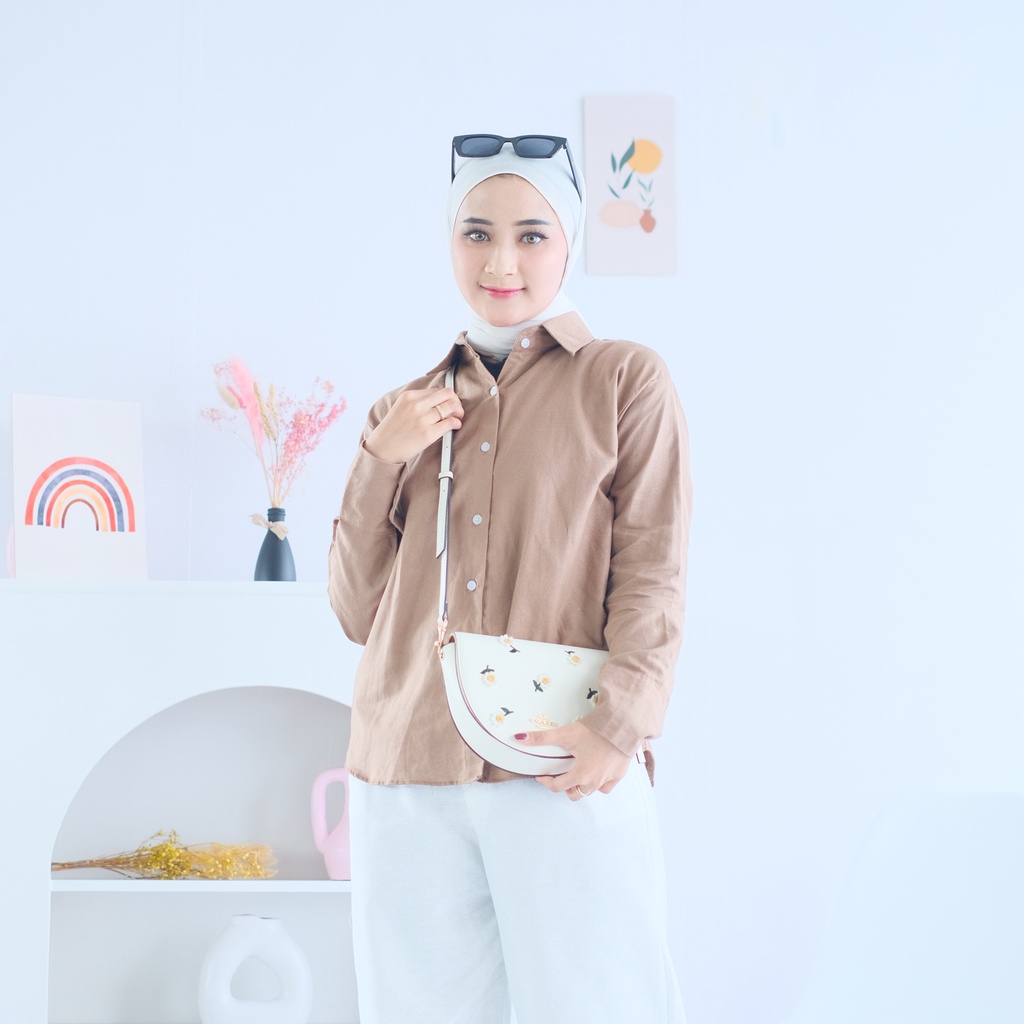 (MGA) KEMEJA REXY RAMI LINEN BLOUSE WANITA