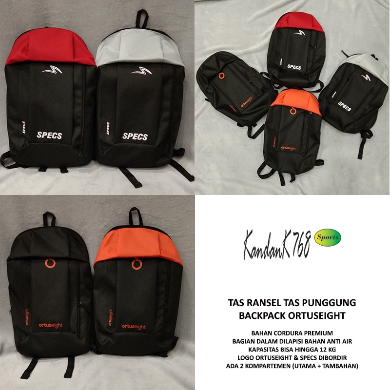 Tas Ransel Model Quechua / Tas Sepatu Futsal Tas Ransel Sepeda / Tas Backpack Ortuseight Tas Specs