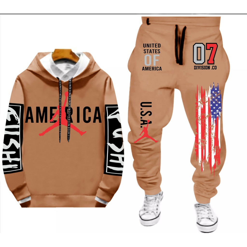 BISA COD // ARPIOS SHOP // STELAN AMERICA - SETELAN KEREN SATU SET ( HOODIE + JOGGER ) MODEL TERBARU