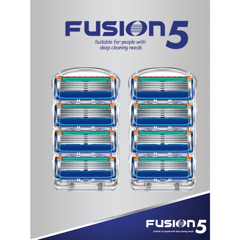 Pisau Cukur 5 Lapis Kepala Pengganti Bahan Stainless Steel Untuk Gillette Fusion 5 Gagang