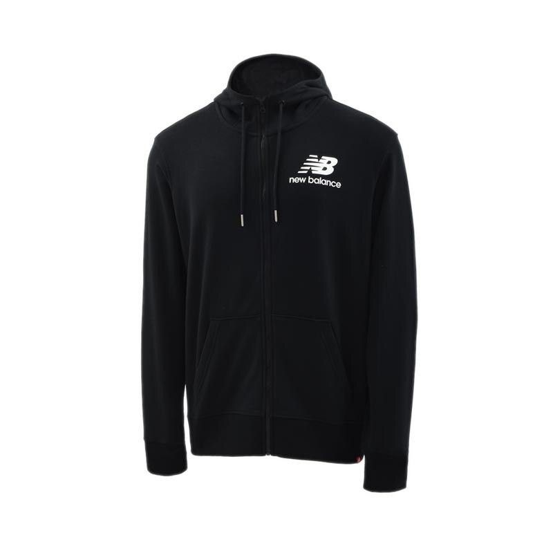 New Balance Essential Stacked Full Zip Men's Hoodie - Black
