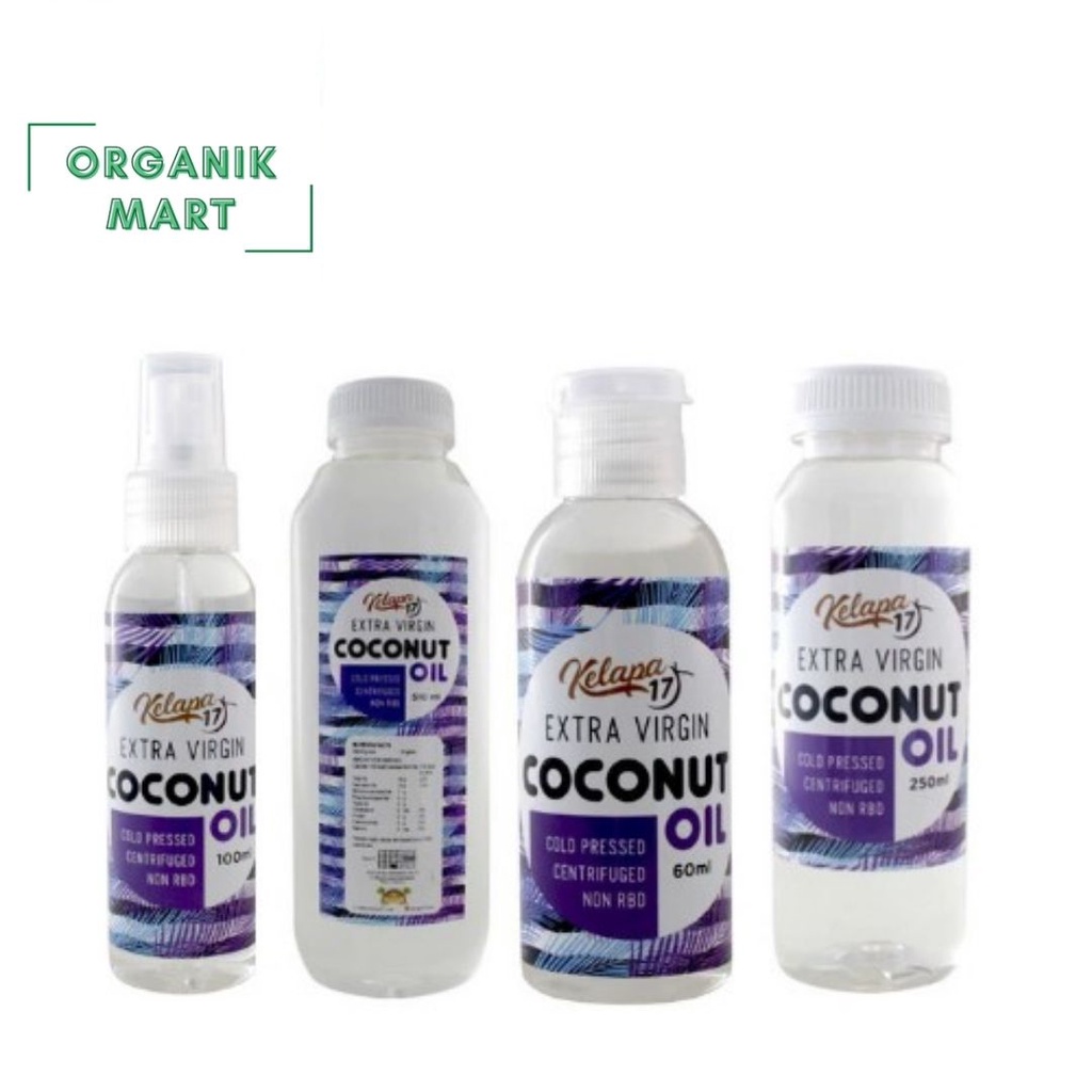 Kelapa 17 Extra Virgin Coconut Oil 60 ml ; Extra Virgin Coconut Oil 100 ml ; Extra Virgin Coconut Oi
