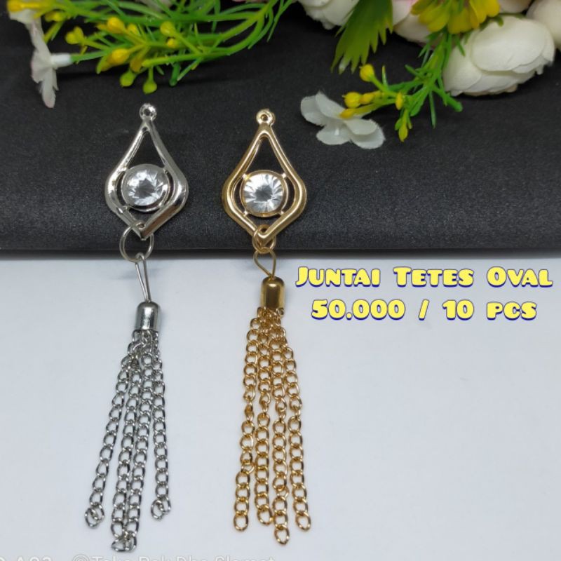 Juntai Tetes Oval/juntai hijab/hijab aksesoris Juntai Lidi
