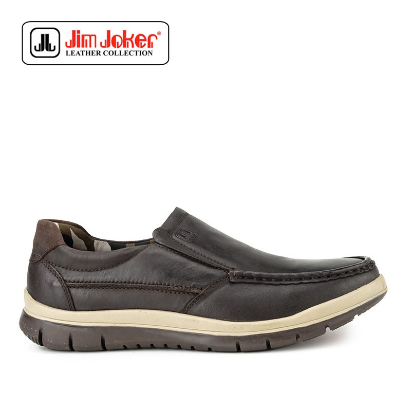 Sepatu Jim Joker More 1c Slip On Kasual Brown Pria Original