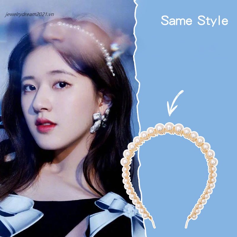 Headband Aksen Mutiara Gaya Korea Untuk Aksesoris Rambut