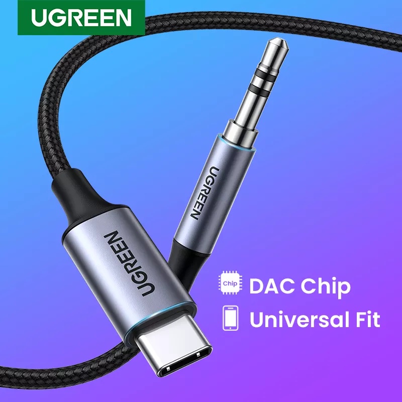 Ugreen Kabel Adapter USB-C Ke Jack Audio AUX 3.5mm