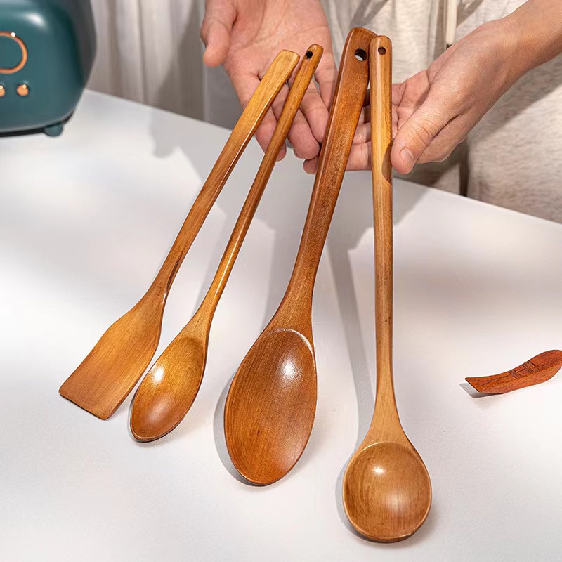 Jual Sendok Kayu Panjang Long Handle Wooden Mixing Spoon Sendok Kayu Korea Mukbang Shopee