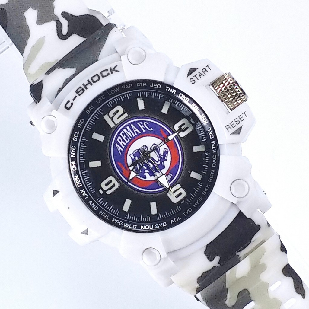 [MANTUL] JAM TANGAN AREMA  STRAP PUTIH ARMY