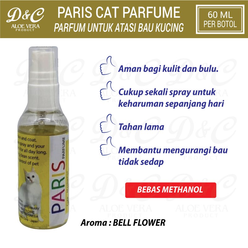 Parfum Kucing Wangi Bebas Methanol Paris Cat Parfum Aroma Bell Flower