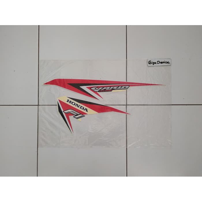 Striping Sticker Honda Vario 125 FI 2015 2016 Putih Lis Merah Original