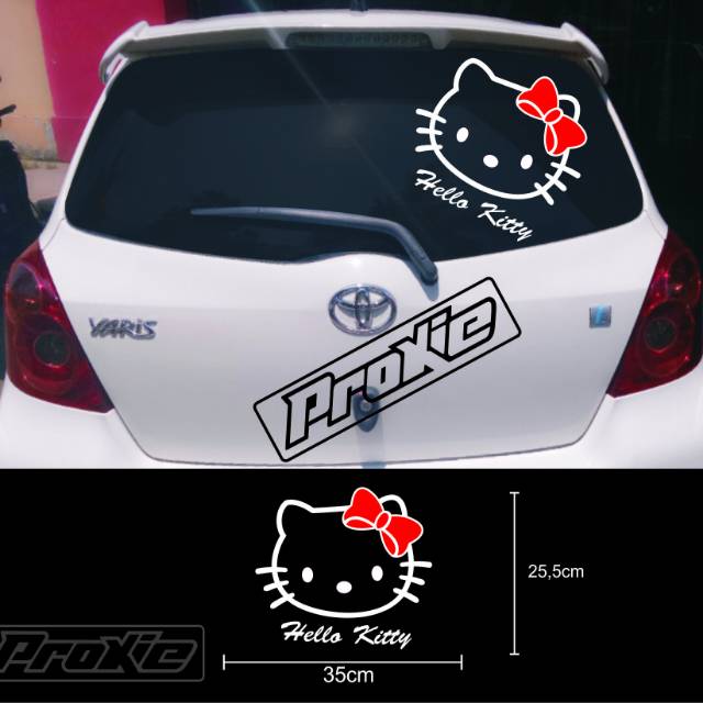 Stiker mobil hello kitty lucu
