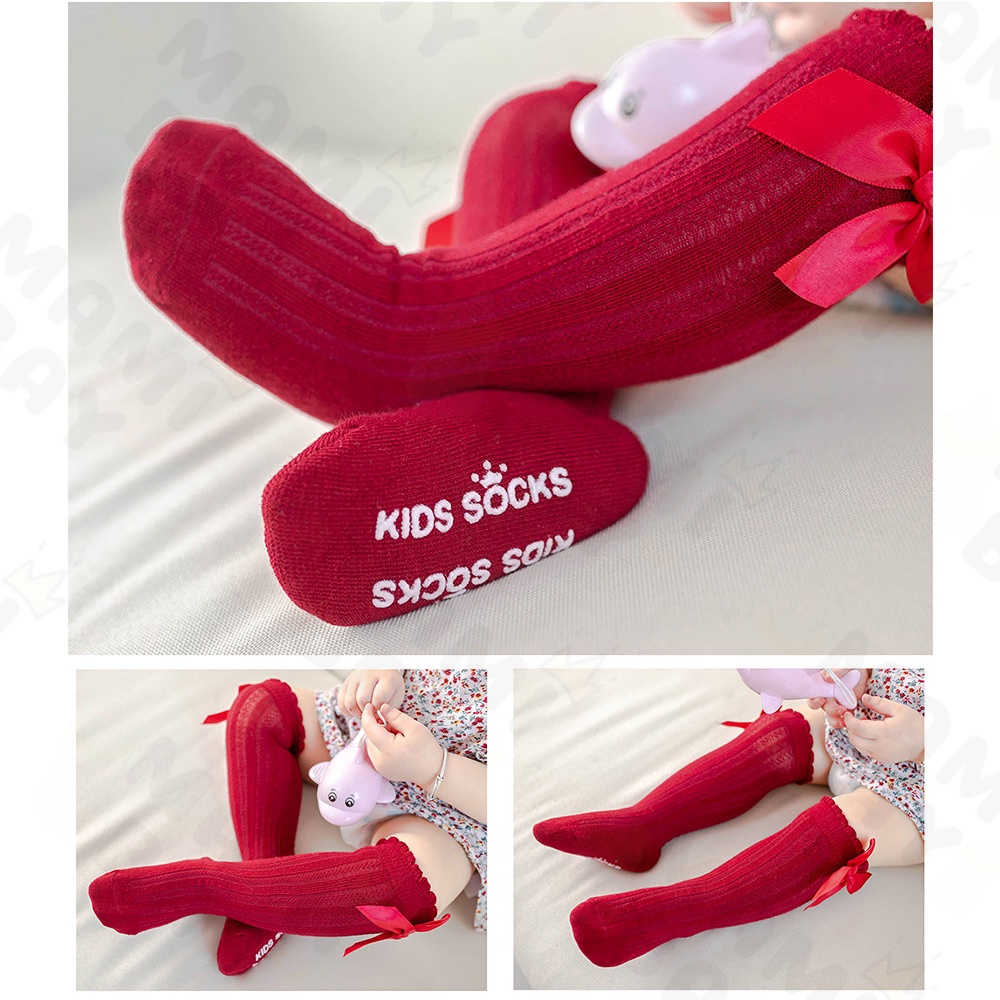 OKEYI Kaos kaki bayi perempuan anti slip/kaus kaki anak panjang 1-3tahun