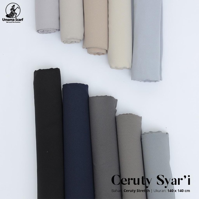 Syari Jilbab segi empat Crepe High Quality new 140x140CM KLIM Jahit Tepi