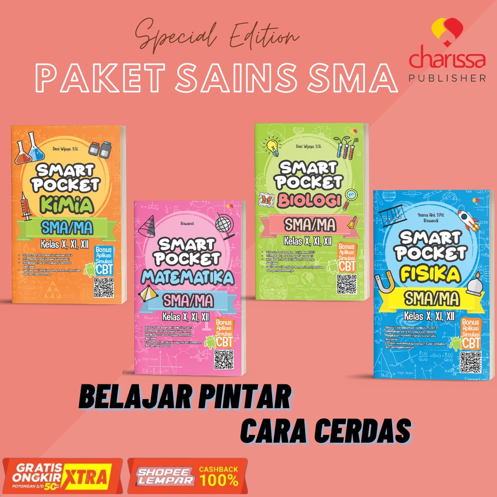 PAKET SMART POCKET SMA MATEMATIKA BIOLOGI KIMIA 