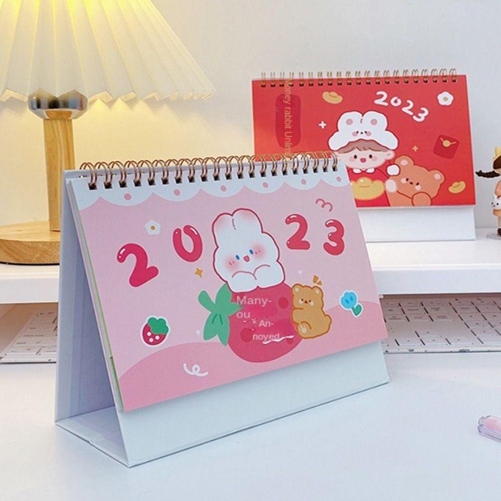 Top 2023kalender Desktop Fashion Gambar Tangan Multi Fungsi Agenda Organizer