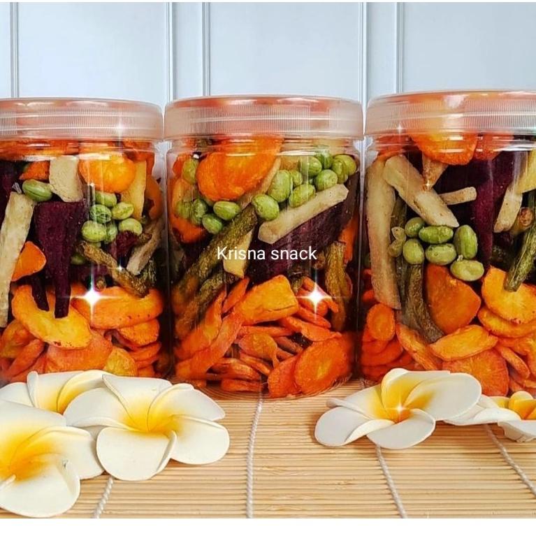 

[D-IZR-✓) KERIPIK SAYUR MIX TOPLES 800 ML(wortel,buncis,edamame (kedelai jepang),white talas,purple potatoes,honey potatoes,kentang)-paling laris