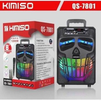 COD SPEAKER KARAOKE BLUETOOTH PROTABLE KIMISO 8 INCH QS-7801 FREE MIC/SPEAKER PORTABLE SALON AKTIF//SUPER BASS