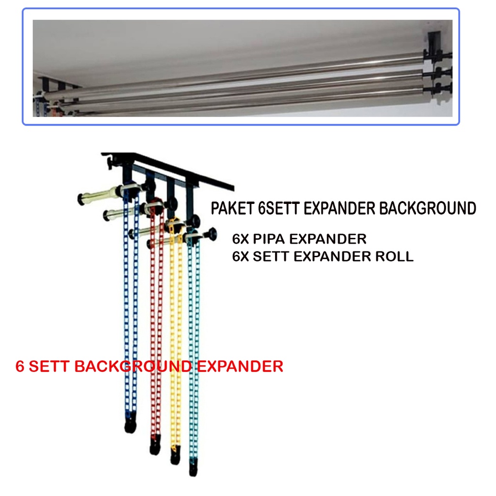 PAKET Expander Background 6 Set Komplit Dengan Bar Pipa Set backdrop
