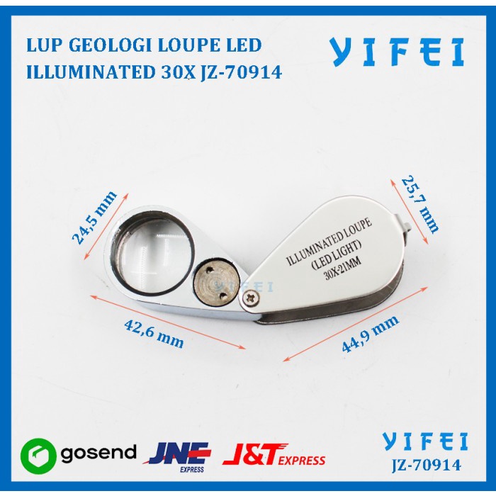

LUP GEOLOGI LOUPE LED ILLUMINATED 30X JEWELLERY MAGNIFIER 21MM JZ70914