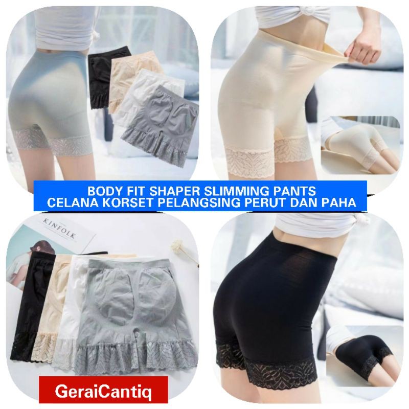 BODY FIT SHAPER SLIMMING PANTS CELANA KORSET PENGECIL PERUT DAN PAHA