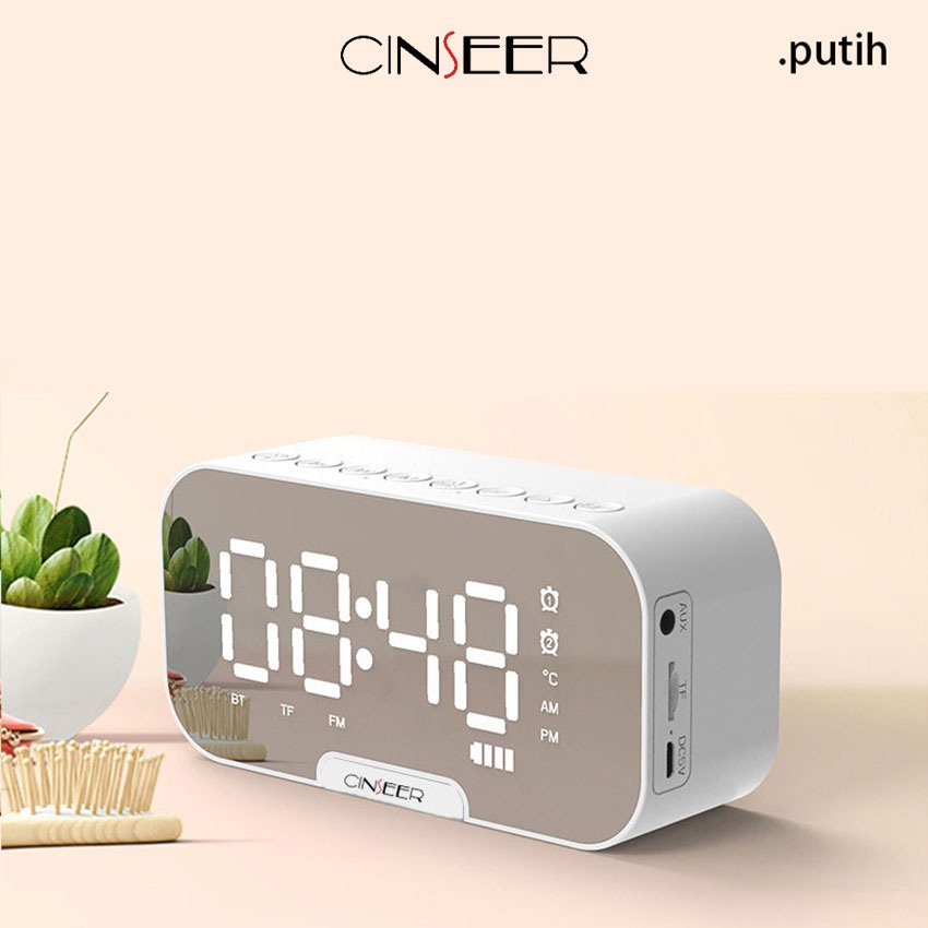 CINSEER speaker jam bluetooth portable stereo original led display alarm kode Q12