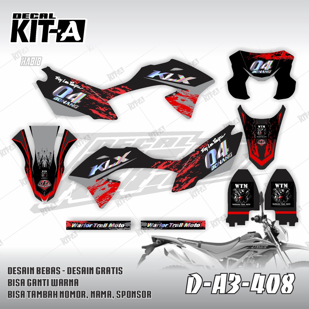 Decal Klx 150 Bf  MOTIF ABSTRAK D-A3-408