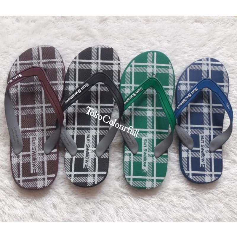 Sandal Jepit Sun Swallow London Sendal Kotak Pria Laki-laki Dewasa