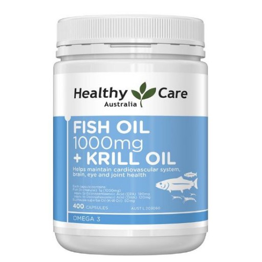 Healthy Care Fish Oil 1000mg + Krill Oil 400 Capsules