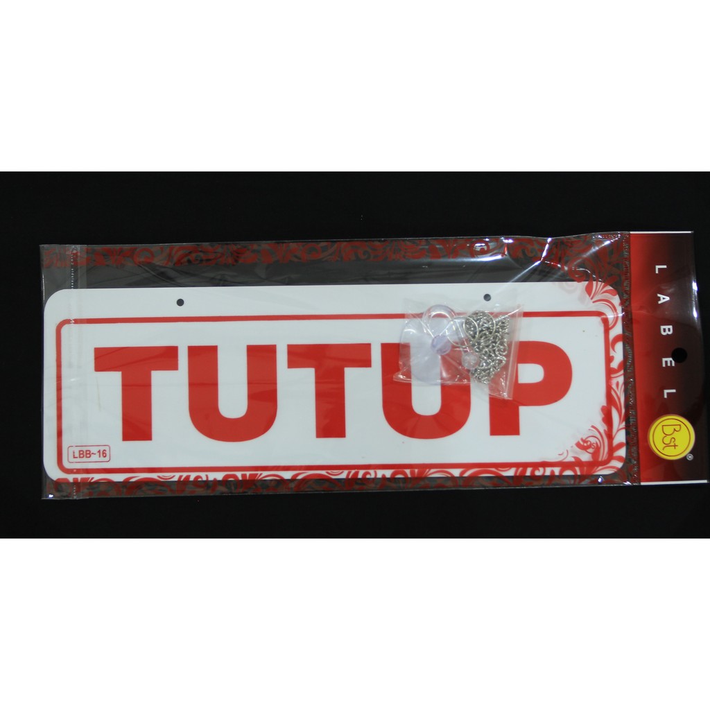 

Label Akrilik New Buka/Tutup Bolak-Balik Gantung Besar