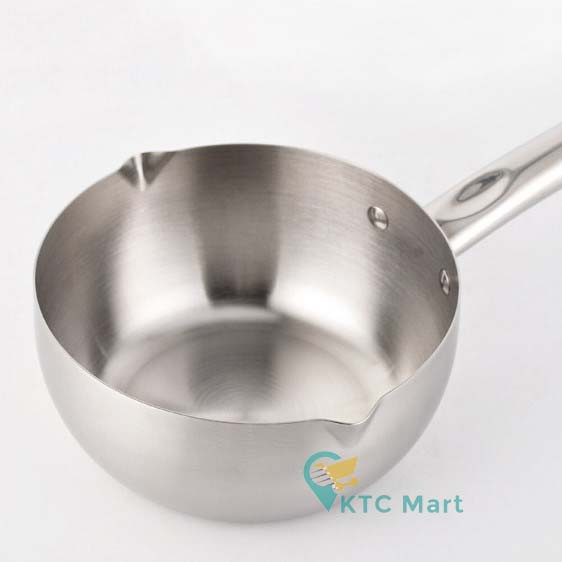 KTCmart - Pan Stainless Steel 22 cm / Panci Gagang Satu / Panci Masak Indomie/ Panci Susu