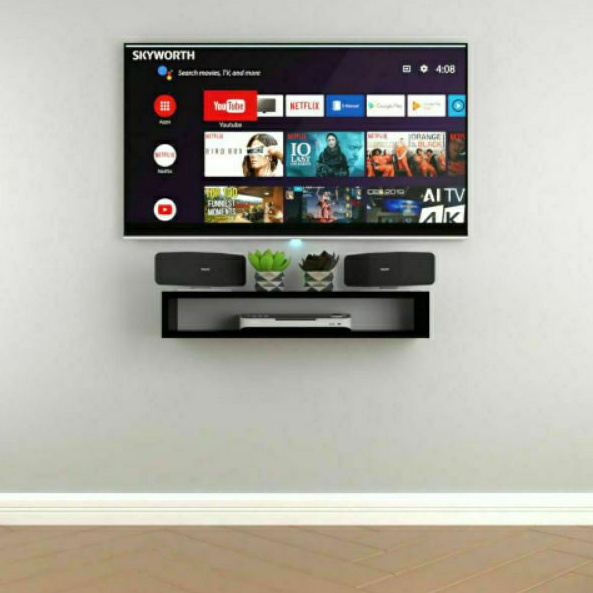 Rak bunga minimalis tv jilbab kaktus dinding kosmetik tempel hias gantung buku dari besi kayu jati R