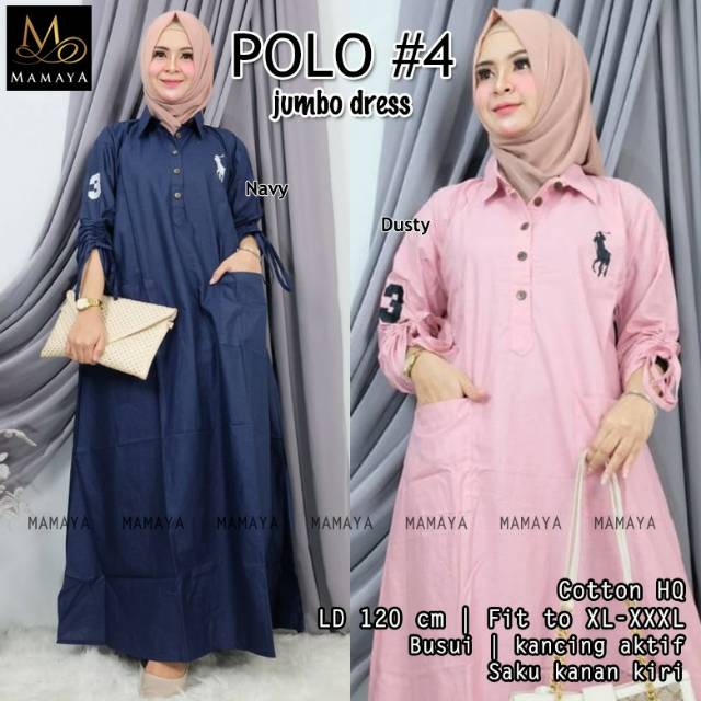 Gamis Katun Jumbo Polo#4