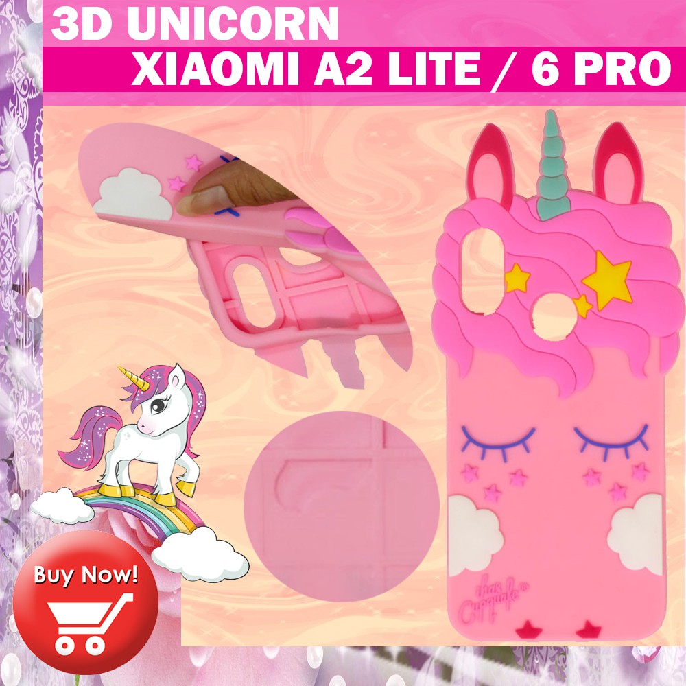 3D Cartoon Unicorn Case Xiaomi MI A2 Lite / 6 Pro Softcase 4D Xiaomi MI A2 Lite / 6 Pro Silikon Case