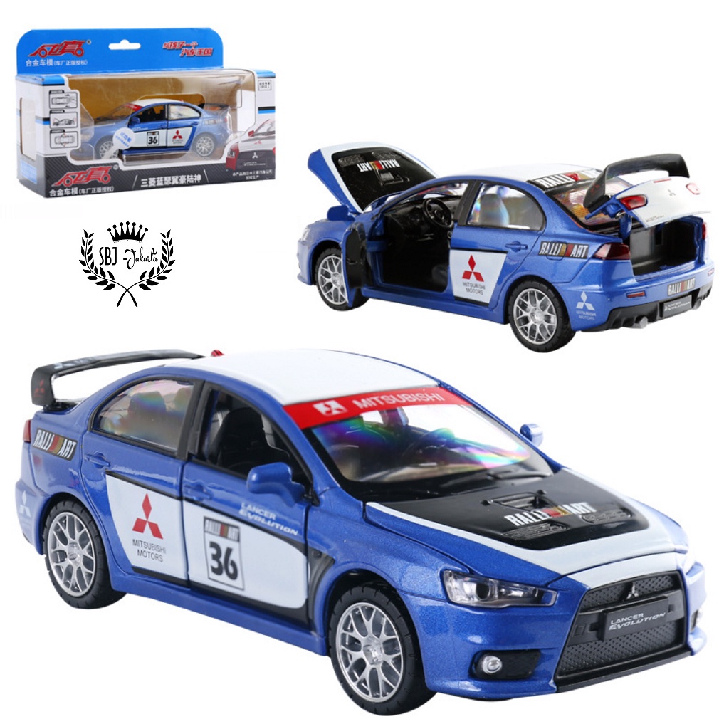 DIECAST MOBIL MITSUBISHI LANCER EVOLUTION OFFICIAL LICENSED PRODUCT RACING SKALA 1:32