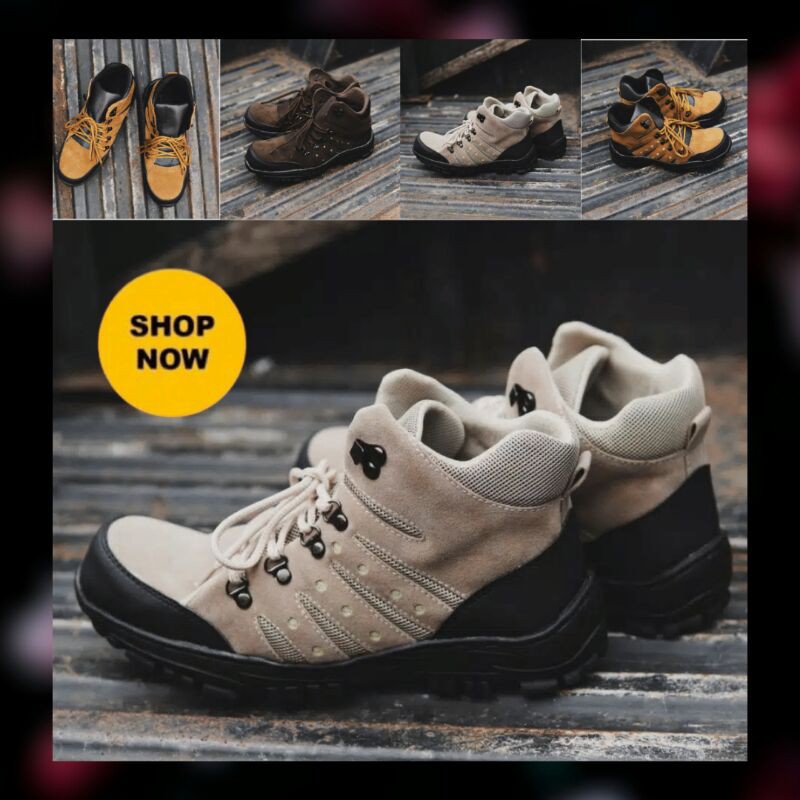 SEPATU SAFETY UJUNG BESI BIKERS PRIA - SEPATU COWOK CASUAL BOOTS 100% ORIGINAL
