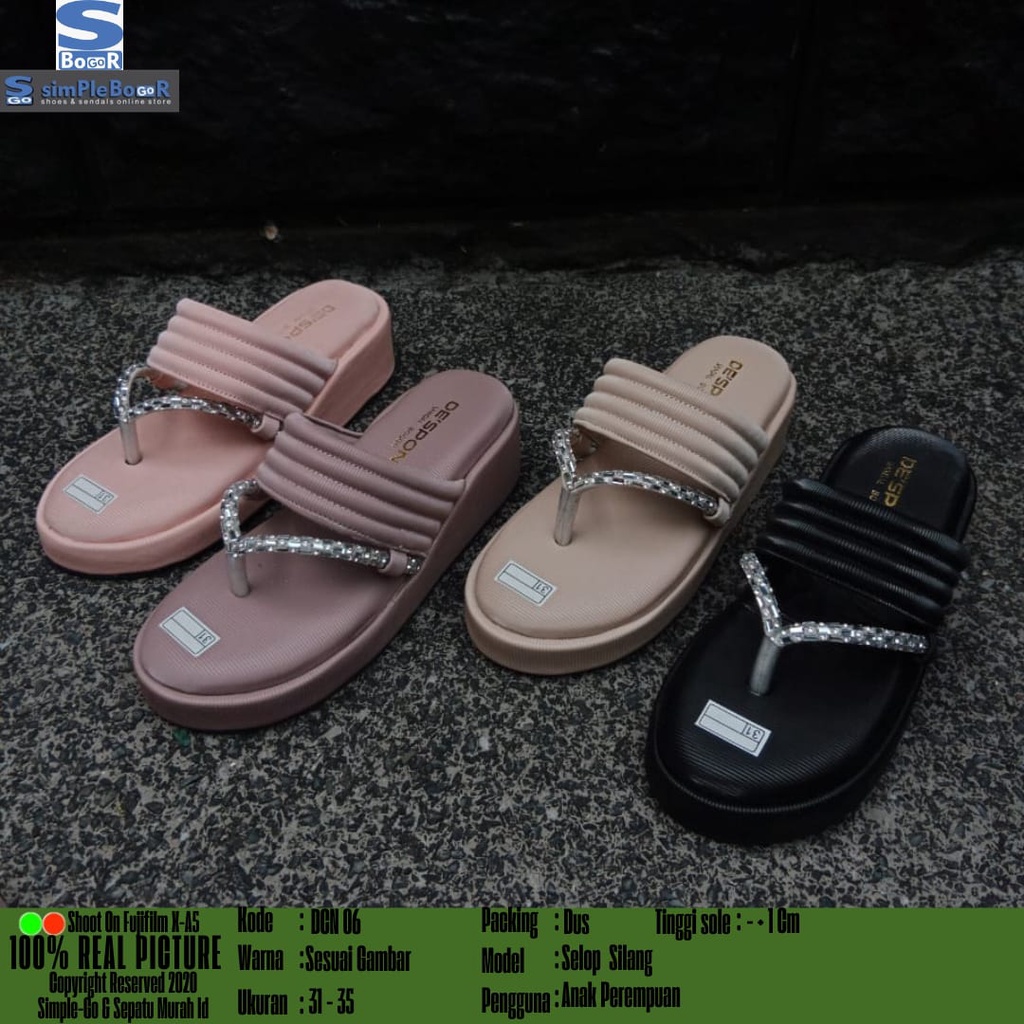 sandal wedges anak remaja wanita size 31-40