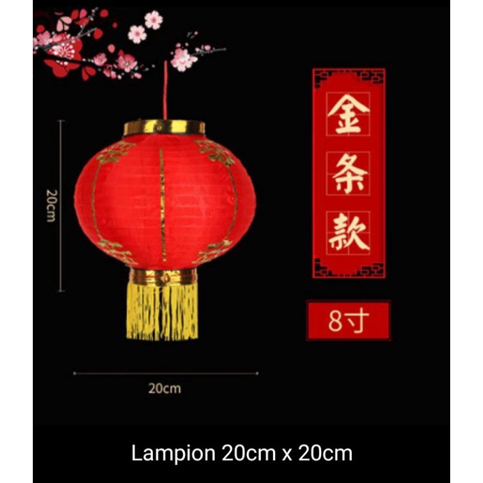 Lampion gantung imlek lampion kain sutra besar/lampion dekorasi imlek uk 20x20cm