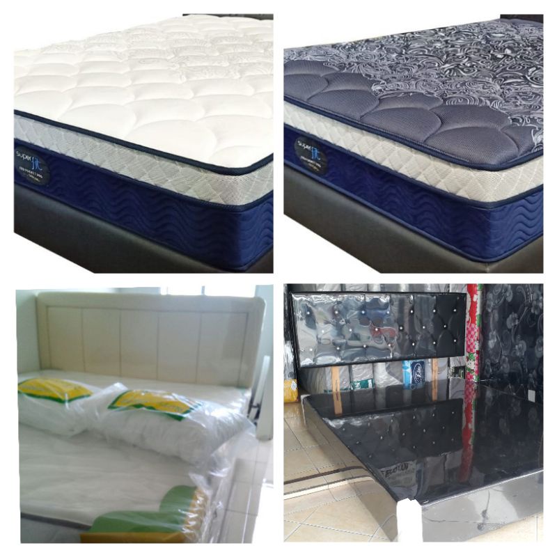 1SET SUPERFIT NEO POCKET PRO By COMFORTA (PLUSHTOP)+FOAM ENCASE (DIVAN+HB CUSTOM)