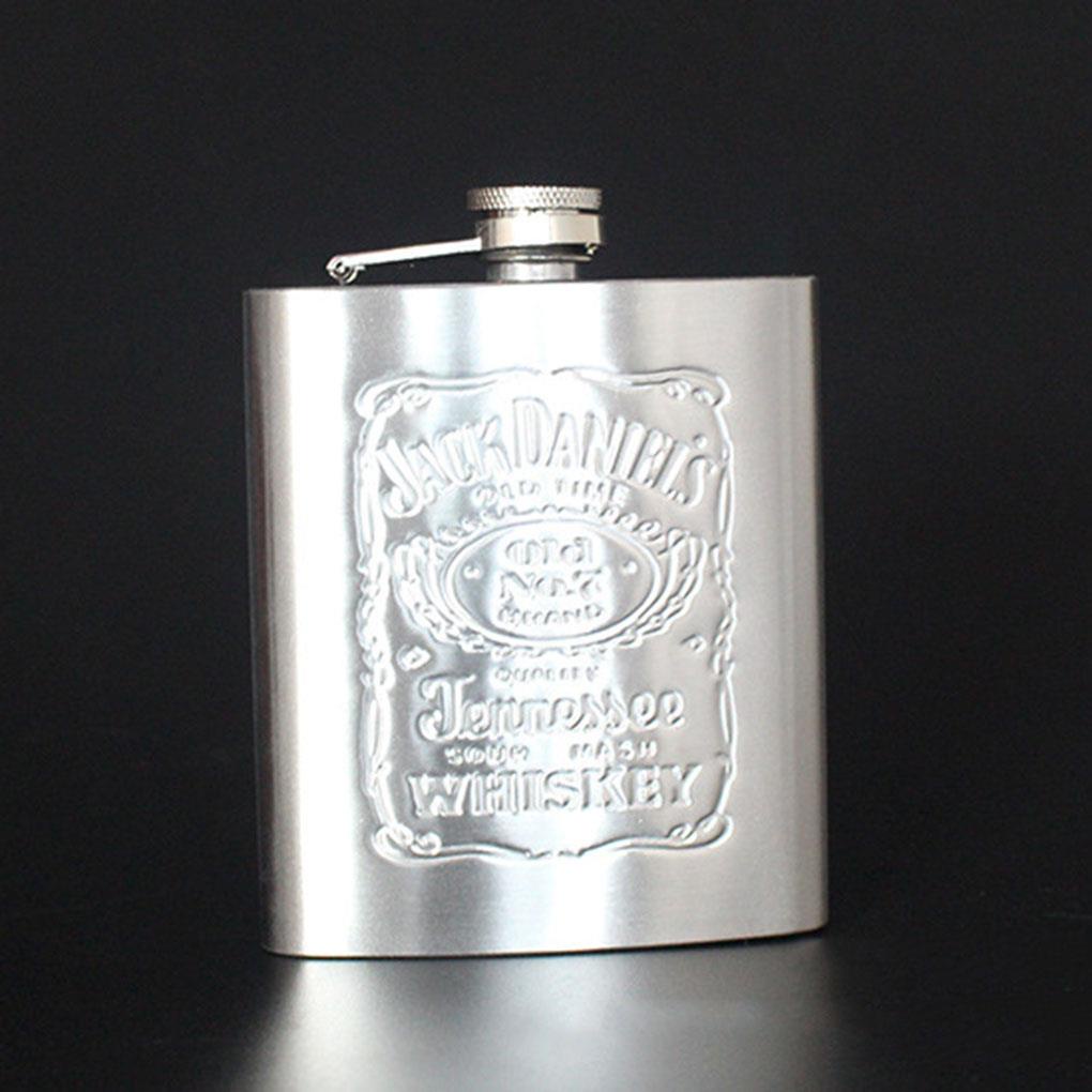 (house2020) Botol Minum Hip Flask Portable Motif Print Bahan Stainless Steel Untuk Pria / Travel